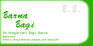 barna bagi business card